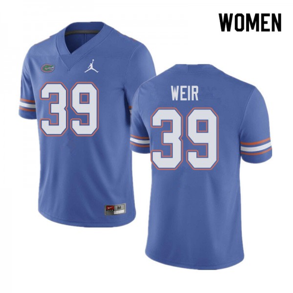 Jordan Brand Women #39 Michael Weir Florida Gators College Football Jersey Blue